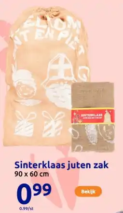 Action Sinterklaas juten zak aanbieding