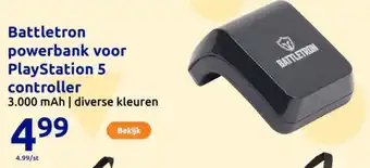 Action Battletron powerbank voor PlayStation 5 controller aanbieding
