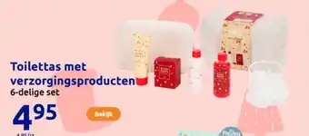 Action Toilettas met verzorgingsproducten aanbieding