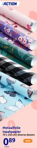 Action Metaalfolie inpakpapier aanbieding