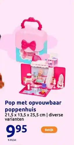 Action Pop met opvouwbaar poppenhuis aanbieding