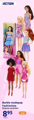 Action Barbie modepop Fashionista aanbieding