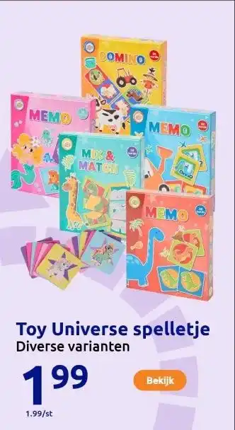 Action Toy Universe spelletje aanbieding