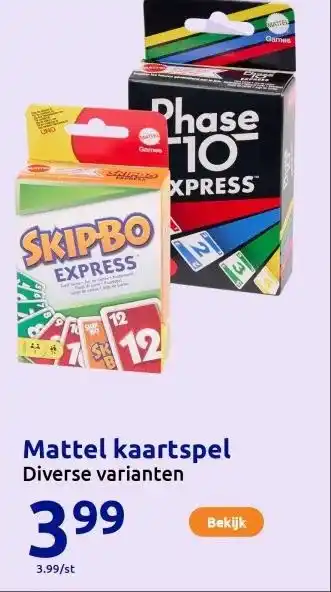 Action Mattel kaartspel aanbieding