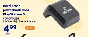 Action Battletron powerbank voor PlayStation 5 controller aanbieding