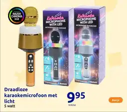 Action Draadloze karaokemicrofoon met licht aanbieding