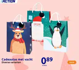 Action Cadeautas met vacht aanbieding