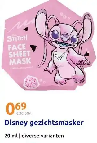 Action Disney gezichtsmasker aanbieding