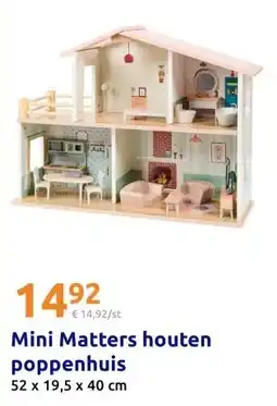Action Mini Matters houten poppenhuis aanbieding
