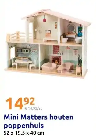 Action Mini Matters houten poppenhuis aanbieding