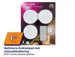 Action Baltimore druklampen met afstandsbediening aanbieding