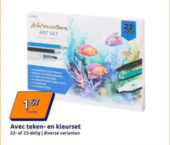 Action Avec teken- en kleurset aanbieding