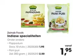 HANOS Zainab Foods Indiase specialiteiten aanbieding
