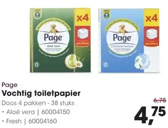 HANOS Page Vochtig toiletpapier aanbieding
