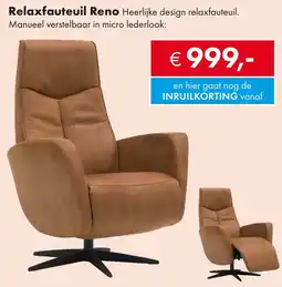 Woonsquare Relaxfauteuil Reno aanbieding