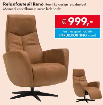Woonsquare Relaxfauteuil Reno aanbieding