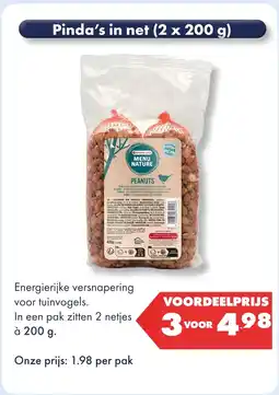 Huisdier Voordeelshop Pinda's in net (2 x 200 g) aanbieding