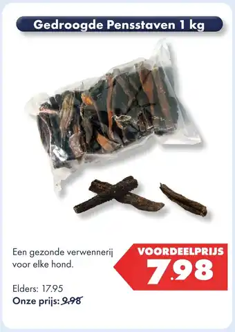Huisdier Voordeelshop Gedroogde Pensstaven 1 kg aanbieding
