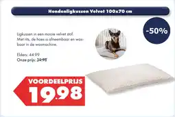 Huisdier Voordeelshop Hondenligkussen Velvet 100x70 cm aanbieding