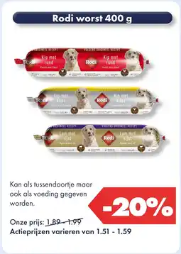 Huisdier Voordeelshop Rodi worst 400 g aanbieding
