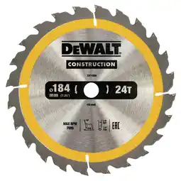Coolblue DeWalt Zaagblad voor Hout 184x16x1,8mm 24T aanbieding