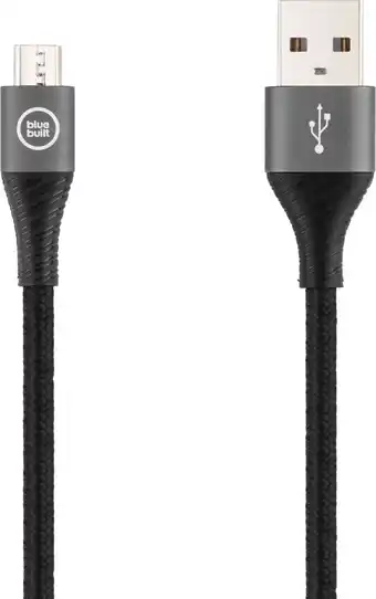 Coolblue BlueBuilt Usb A naar Micro Usb Kabel 1,5m Nylon Zwart aanbieding