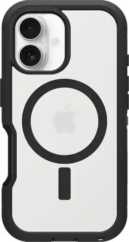Coolblue Otterbox Defender XT iPhone 16 Back Cover met MagSafe Magneet Transparant met Zwarte Rand aanbieding