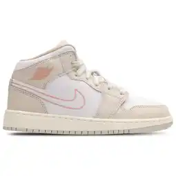 Foot Locker Jordan Aj1 Mid Kindersneakers - Beige - Maat 35.5 - Leer aanbieding
