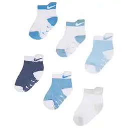 Foot Locker Nike Kids Ankle 6 Pack Sokken Unisex - Blauw - Maat 1 - 2 YEARS - Katoen aanbieding