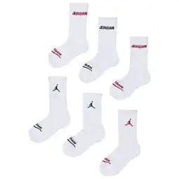 Foot Locker Jordan Kids Crew 6 Pack Sokken Unisex - Wit - Maat 31 - 34 aanbieding