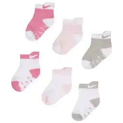 Foot Locker Nike Kids Ankle 6 Pack Sokken Unisex - Roze - Maat 1 - 2 YEARS - Katoen aanbieding