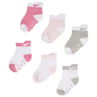 Foot Locker Nike Kids Ankle 6 Pack Sokken Unisex - Roze - Maat 1 - 2 YEARS - Katoen aanbieding