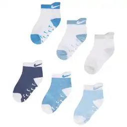 Foot Locker Nike Kids Ankle 6 Pack Sokken Unisex - Blauw - Maat 6- 12 MONTHS - Katoen aanbieding