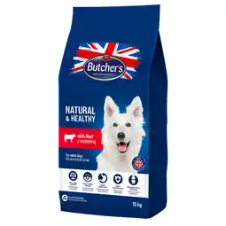 Zooplus 15kg Butcher's Natural & Healthy met Rund hondenvoer droog aanbieding