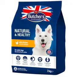 Zooplus 2x 3kg Butcher's Natural & Healthy met kip hondenvoer droog aanbieding