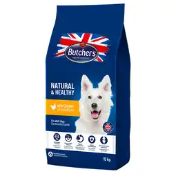 Zooplus 15kg Butcher's Natural & Healthy met kip hondenvoer droog aanbieding
