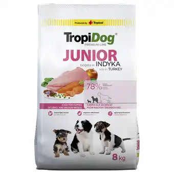 Zooplus 8kg Tropidog Premium Junior Small & Medium Droogvoer met kalkoen en rijst aanbieding