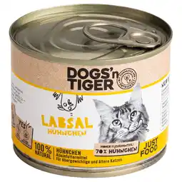 Zooplus 6 x 200 g Dogs'n Tiger Senior Cat Smakelijke Kip natvoer aanbieding