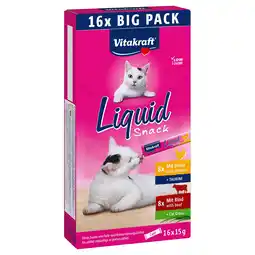 Zooplus 16x15g Vitakraft Cat Vloeibare-Snack Multipack kattensnacks aanbieding