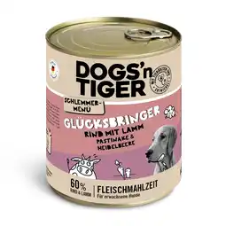 Zooplus 6x800g Dogs'n Tiger snackmenu voor honden rund met lam, pastinaak & bosbessen hondenvoer nat aanbieding