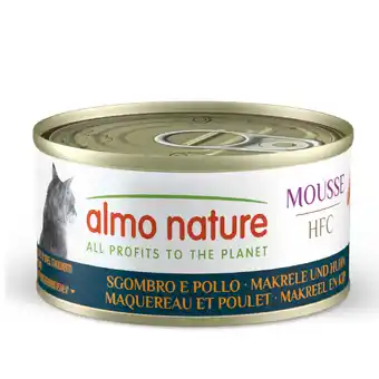 Zooplus 6x70g Almo Nature HFC Cat Mousse Makreel en Kip natvoer voor katten aanbieding