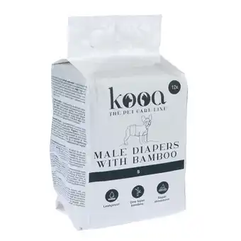 Zooplus kooa mannelijke hondenluiers met bamboe maat S 26-40cm 12 stuks hond aanbieding