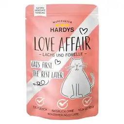 Zooplus 12x100g zalm & forel Hardys LOVE AFFAIR natvoer voor katten aanbieding