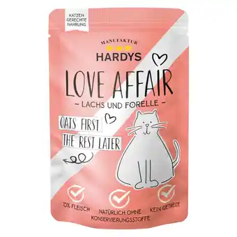 Zooplus 12x100g zalm & forel Hardys LOVE AFFAIR natvoer voor katten aanbieding