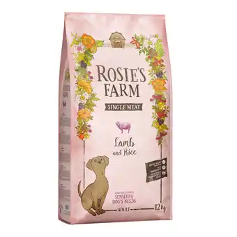 Zooplus 12kg Rosie's Farm Single Meat Adult Lam met Rijst droogvoer voor katten aanbieding