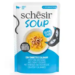 Zooplus 12x40g tonijn en inktvis Schesir kattensoep natvoer voor katten aanbieding