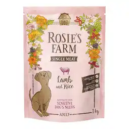 Zooplus 1kg Rosie's Farm Single Meat Adult Lam met Rijst droogvoer voor katten aanbieding