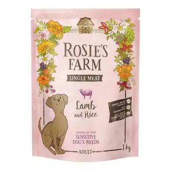 Zooplus 1kg Rosie's Farm Single Meat Adult Lam met Rijst droogvoer voor katten aanbieding