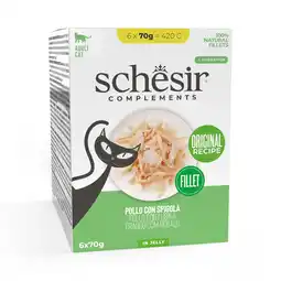 Zooplus 6x70g Kip met zeebaars Schesir Complementen in gelei natvoer voor katten aanbieding