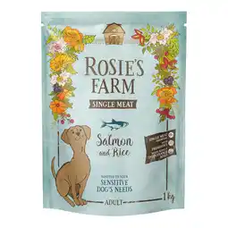 Zooplus 1kg Rosie's Farm Single Meat Adult vis met rijst droogvoer voor katten aanbieding